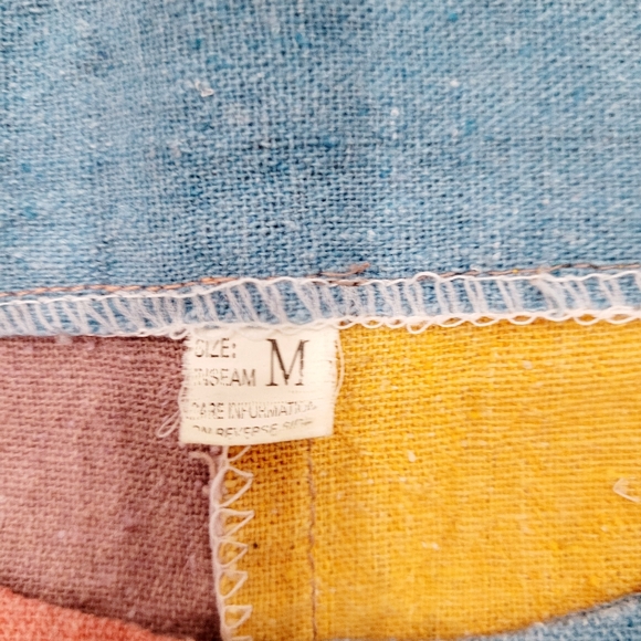 Women Boho Loose Patchwork Linen Blouse Top - Picture 4 of 5